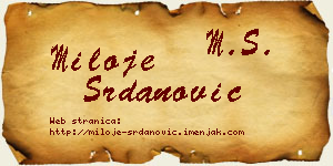 Miloje Srdanović vizit kartica